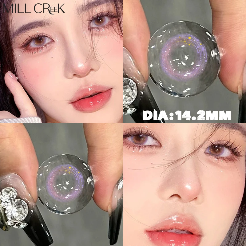 MILL CREEK 1 pair Korean Lenses Colored Contact Lenses with Prescription Purple Myopia Lenses Korean Lenses High Quality Lenses