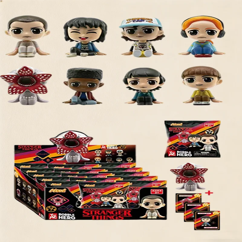 The Anime Strangers Things blind box Q-version Sitting posture Figure Jane Ives/Will Byers Action Figure desktop statue Toy gift