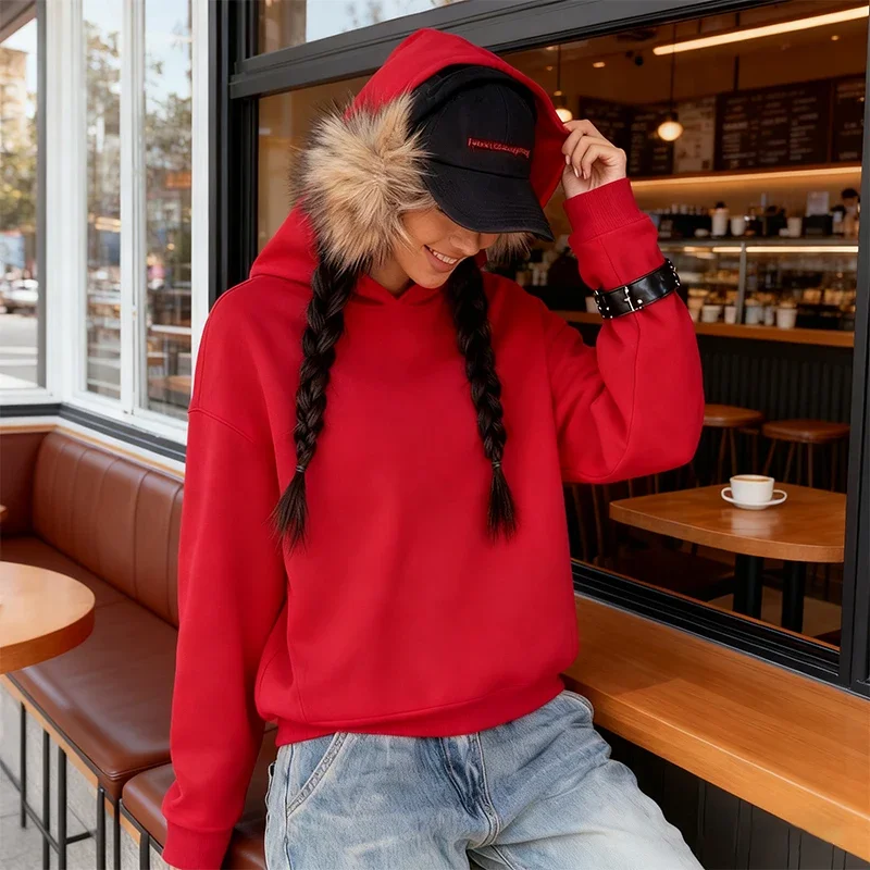 Hooded sweatshirt women's 2025 autumn/Winter new style, youthful Korean style, versatile and trendy