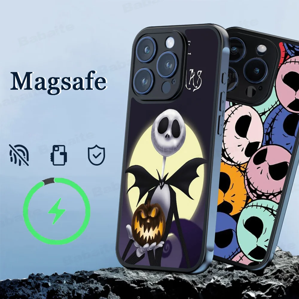 C-Corpse B-Bride Jack Sally Cute Phone Case Magesafe Magnetic Wireless Charge Case For iPhone 16 11 12 13 14 15 Pro Max Plus