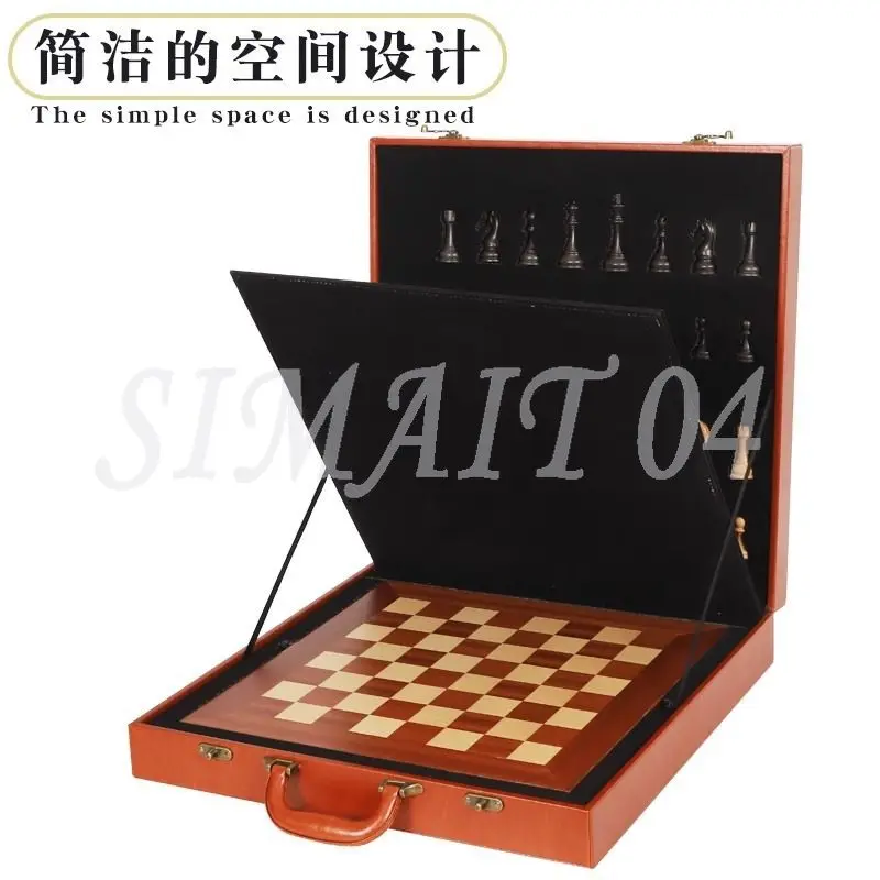 High-end Chess Gift Box Set Wooden Chessboard Weighted Large Chess Pieces Chess