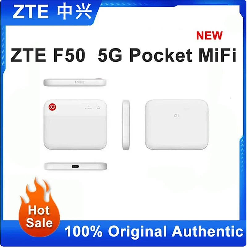 2023 New Original ZTE UFi F50 5G Pocket MiFi 5G Sub-6 SA/NSA N1/5/8/28/41/78 4G Cat15 2.4G/5G Wifi(No battery)