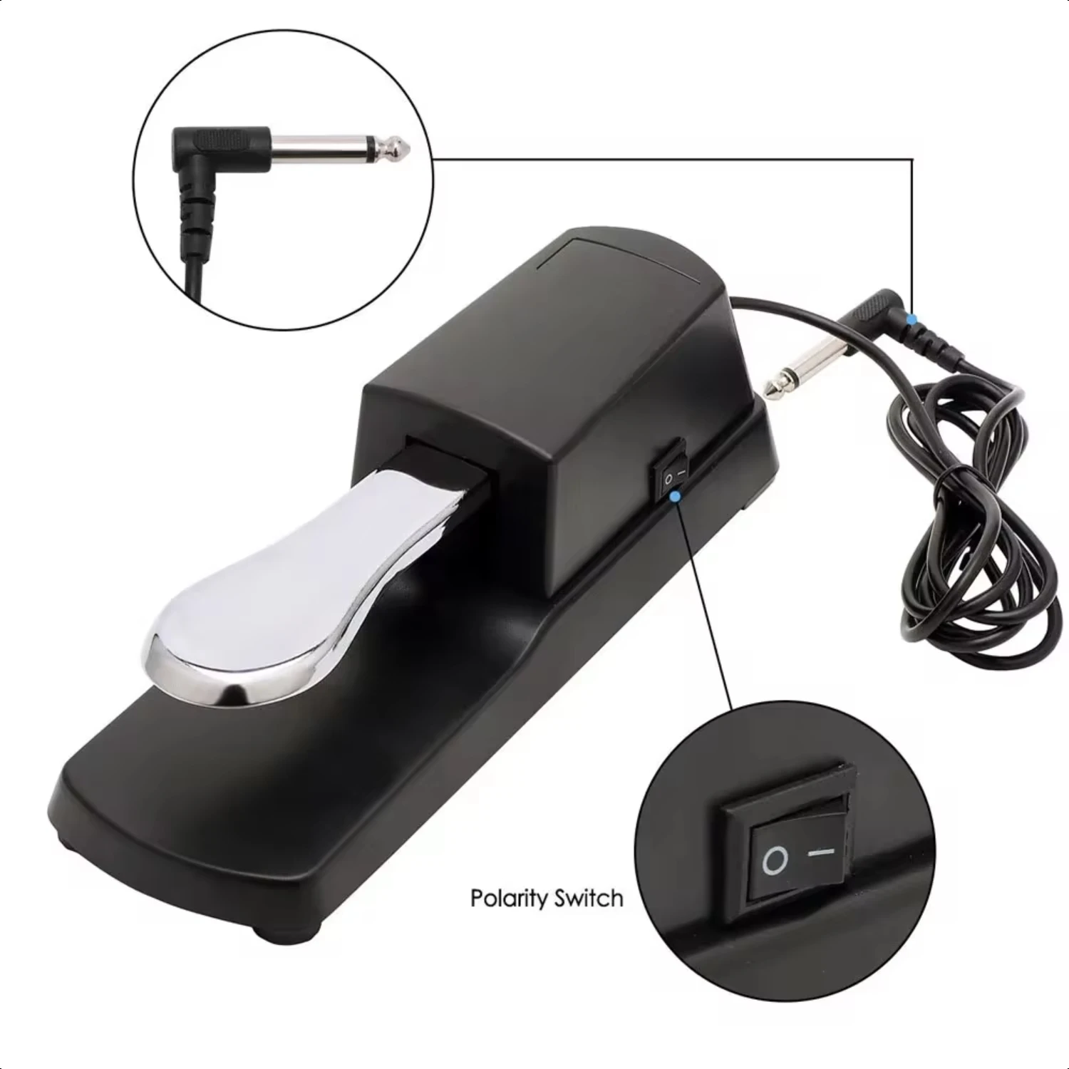 New Sustain Pedal Anti-Slip with Polarity   MIDI Keyboard Synth Digital Pianos Electronic Drum  Piano