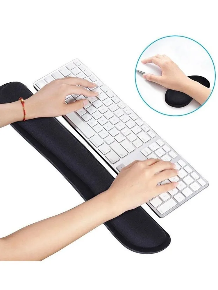 Keyboard Mouse Wrist Rest Memory Foam Anti-slip Silicone Ergonomic Wrist Guard Table Mat For Office Home Laptop Desktop Computer