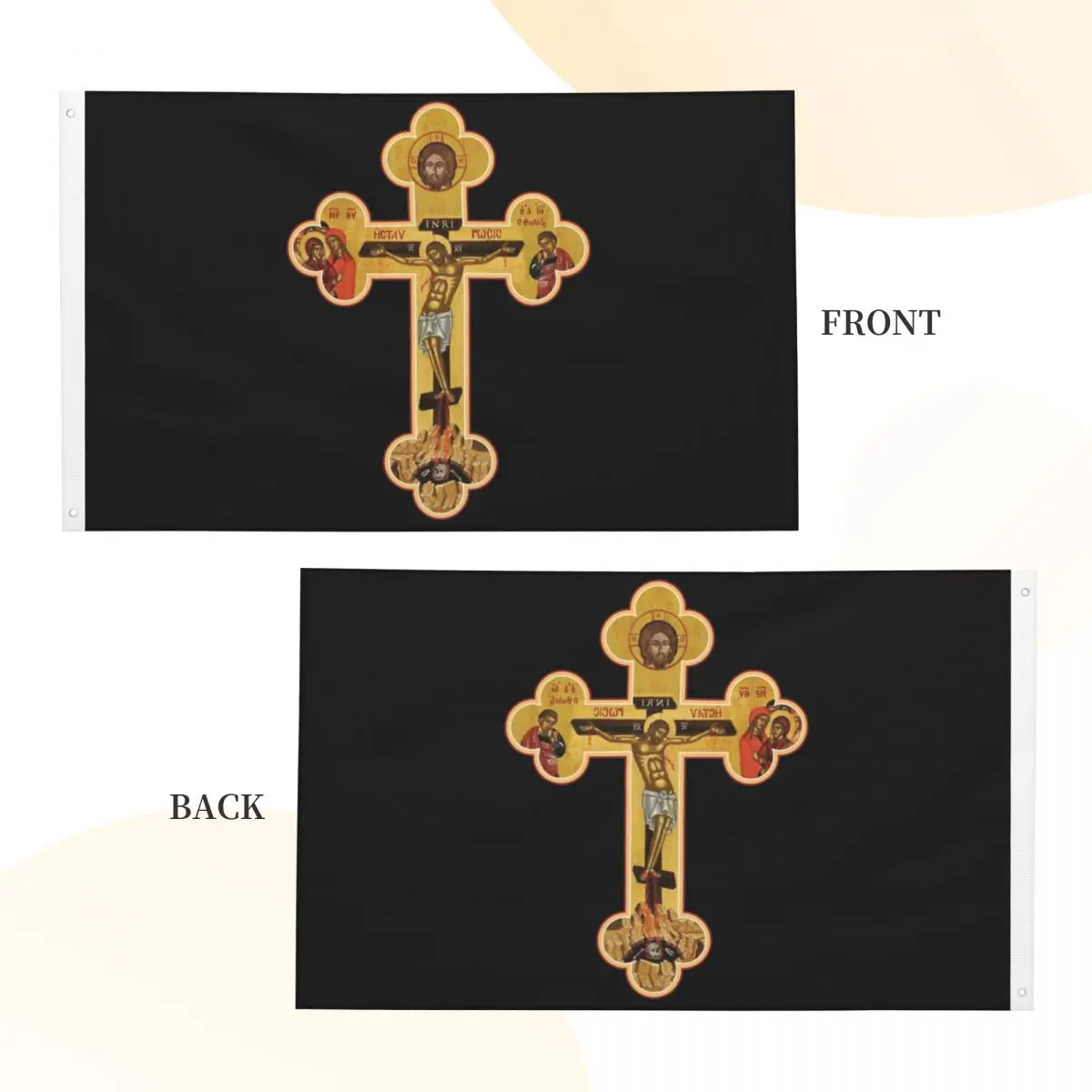 Orthodox Cross Icon Christian Flag Outdoor Banner Polyester Decoration Double Sided 2x3 3x5 4x6 FT Flags