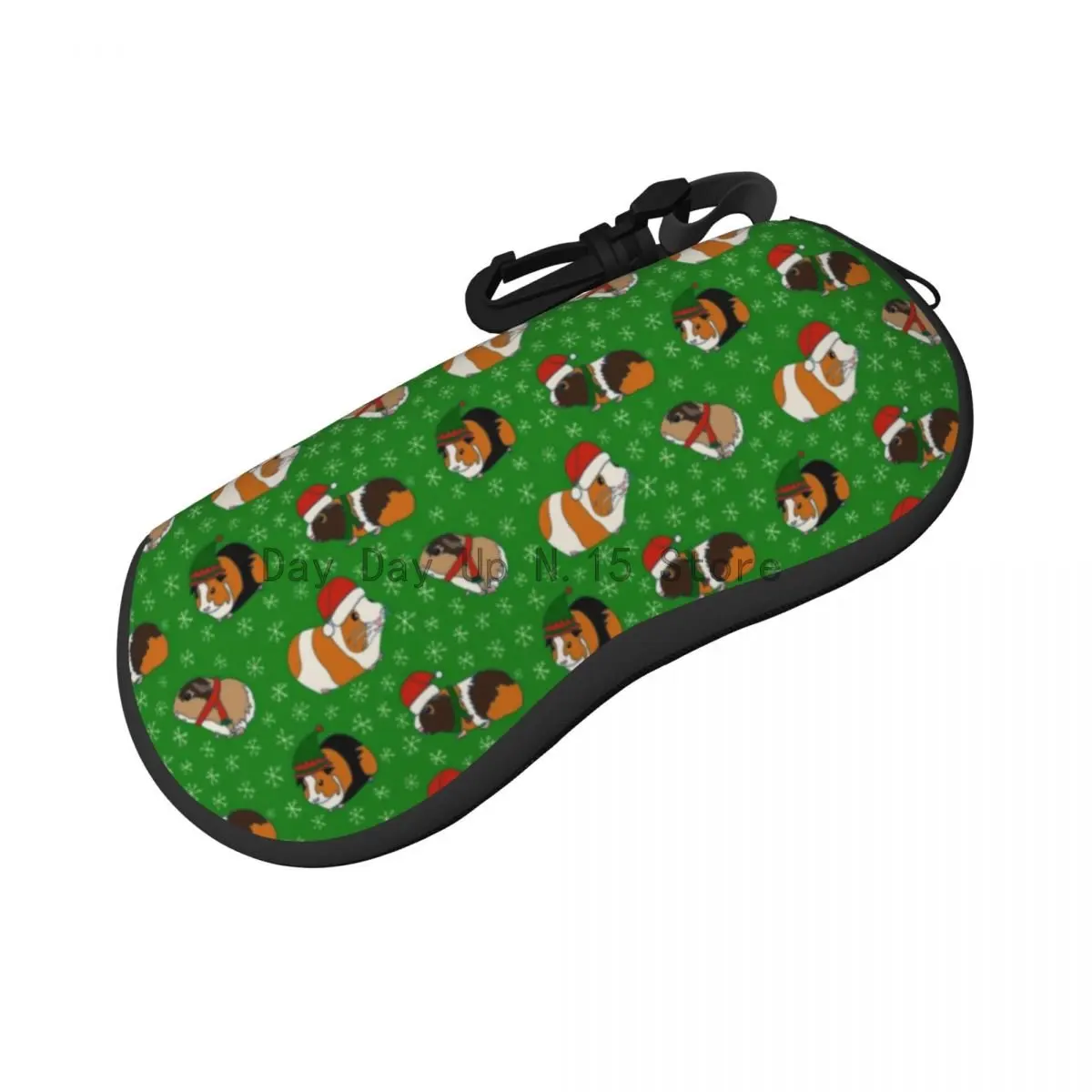 

Festive Guinea Pig Horizontal Glasses Case Christmas Print Pocket Original Sunglasses Pouch Convenient Men Women Eyewear Storage