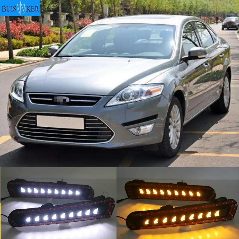 

1set For Ford Mondeo 2011 2012 2013 LED DRL Daytime Running Light Daylight Waterproof Fog Lamp white Styling lights