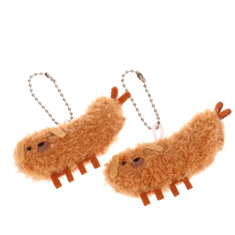 1PC Cartoon Fried Crayfish Plush Toy Funny Pendant Soft Stuffed Doll Keychain Backpack Car Bag Key Ring Decor Children Toys