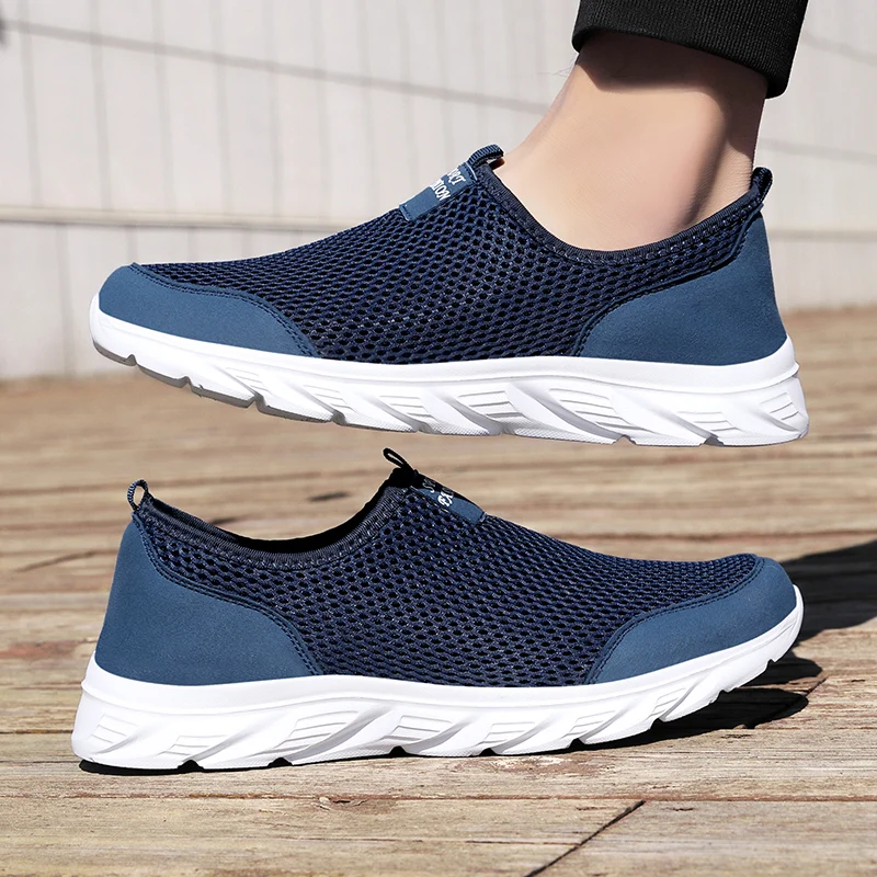 Men\'s Hiking Shoes 2023 New Summer Hollow Lightweight Breathable Outdoor Anti-skid Mesh Casual Sports Shoes Zapatillas Hombre