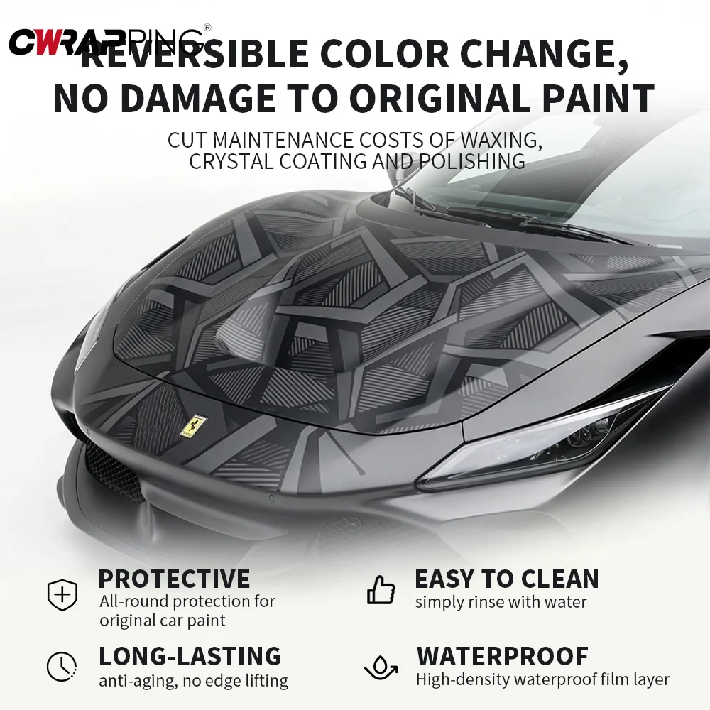 Polygon-shaped Camouflage Pattern Vinyl Paper for Car Bodies Wrap Foil Car Accessory Vehicle Decoration Tuning Auto Accessories