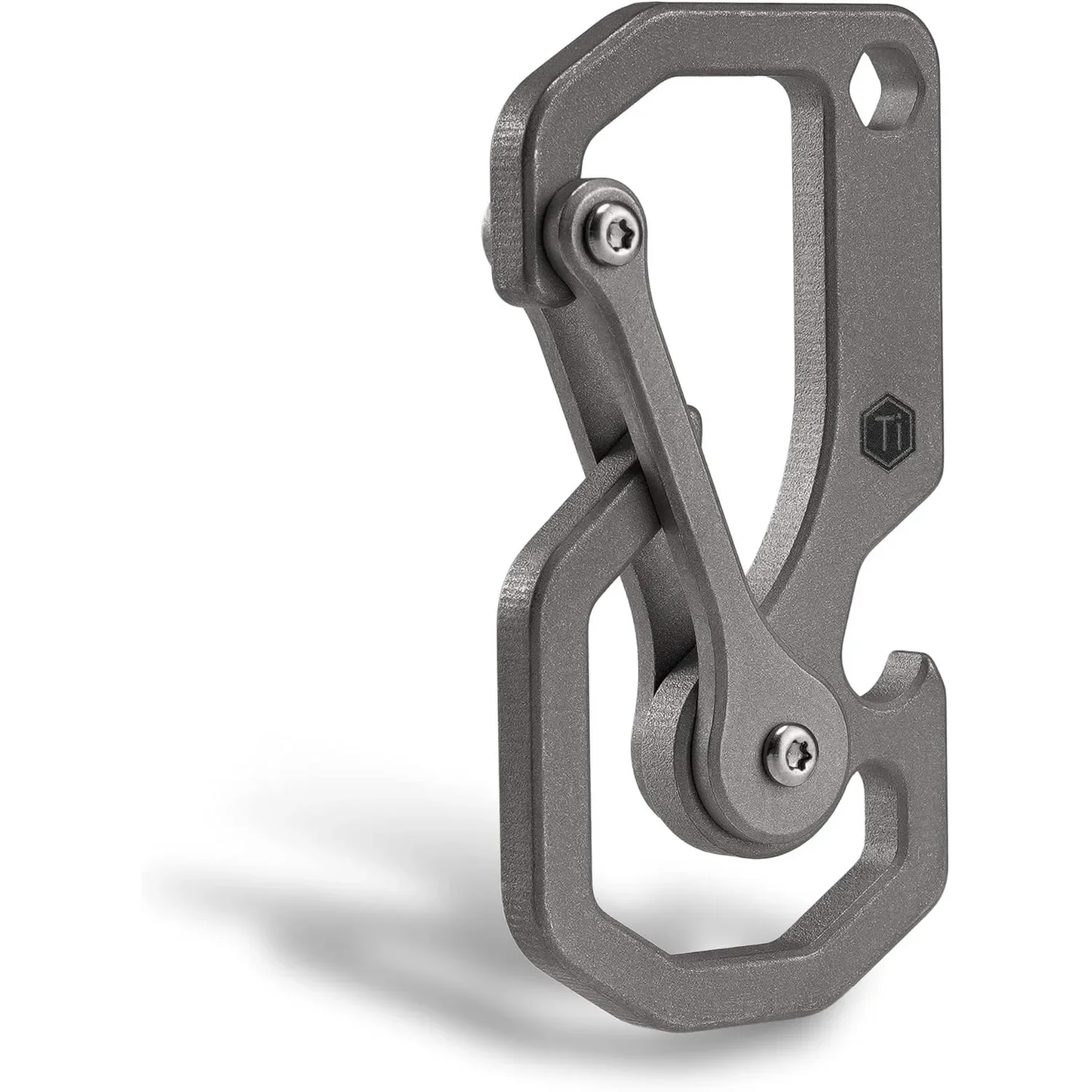 KeyUnity Titanium Carabiner Keychain Tool, 3 Functions in 1 Multitool for Everyday Carry (KU06)
