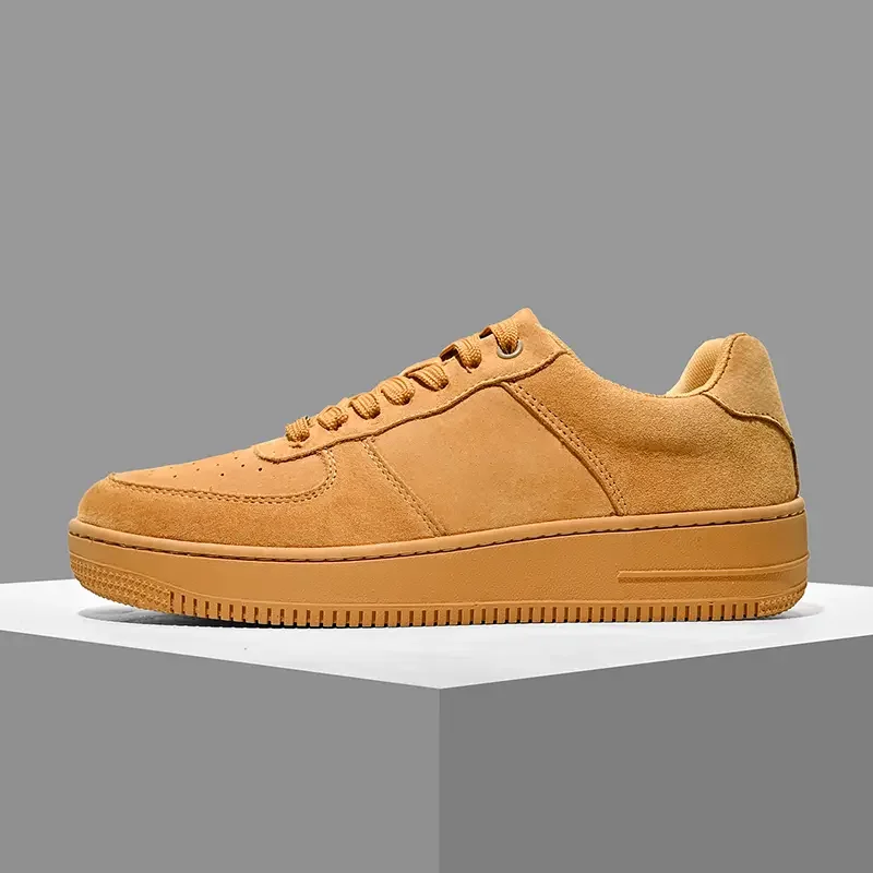 

Autumn Brown Strings Sport Basketball Casual Sneakers High-top Canvas Shoe Lace-up Fashion Flat Round Wheat Color Sholeaces