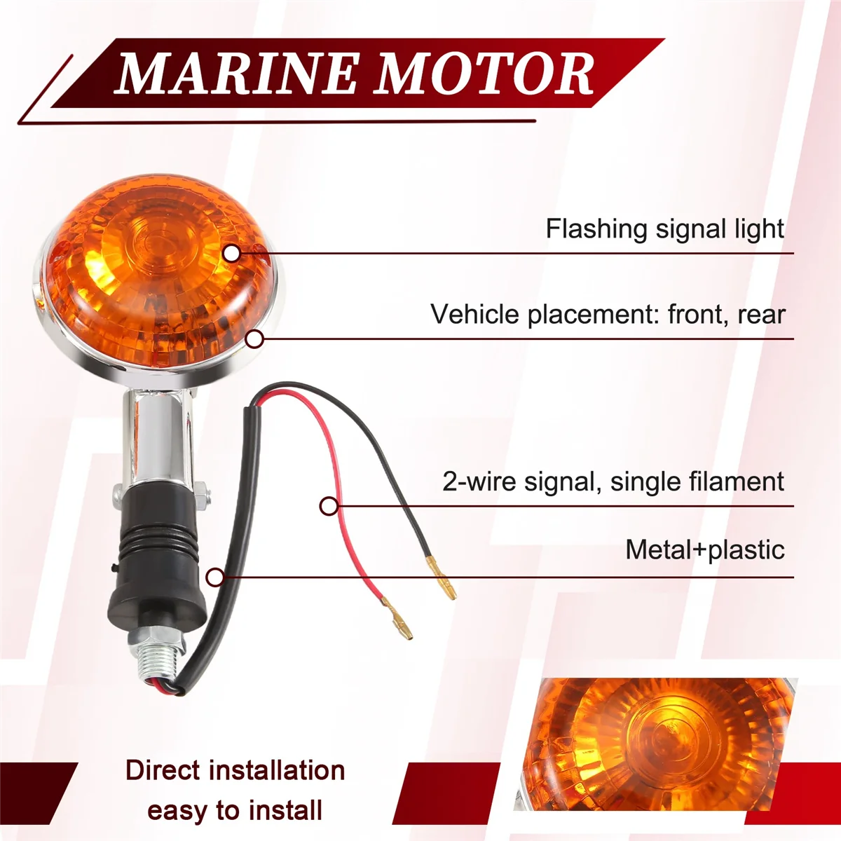 Янтарные круглые указатели поворота для мотоцикла, мигалка, индикаторная линза для Yamaha Road Star Virago V Star 85-99, 2 шт.