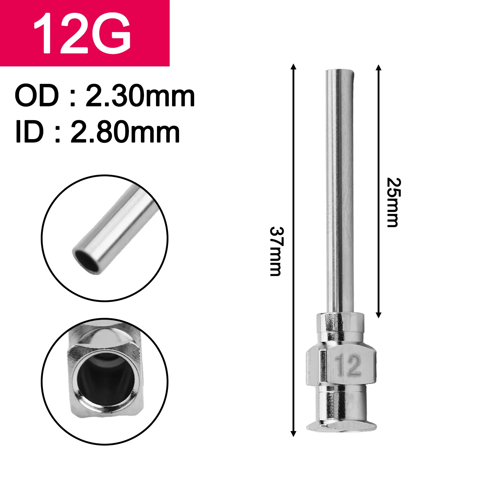 25mm Dispensing Machine Needle Stainless Steel Dispensing Needle Industrial Glue Injection Needle For High Temperature
