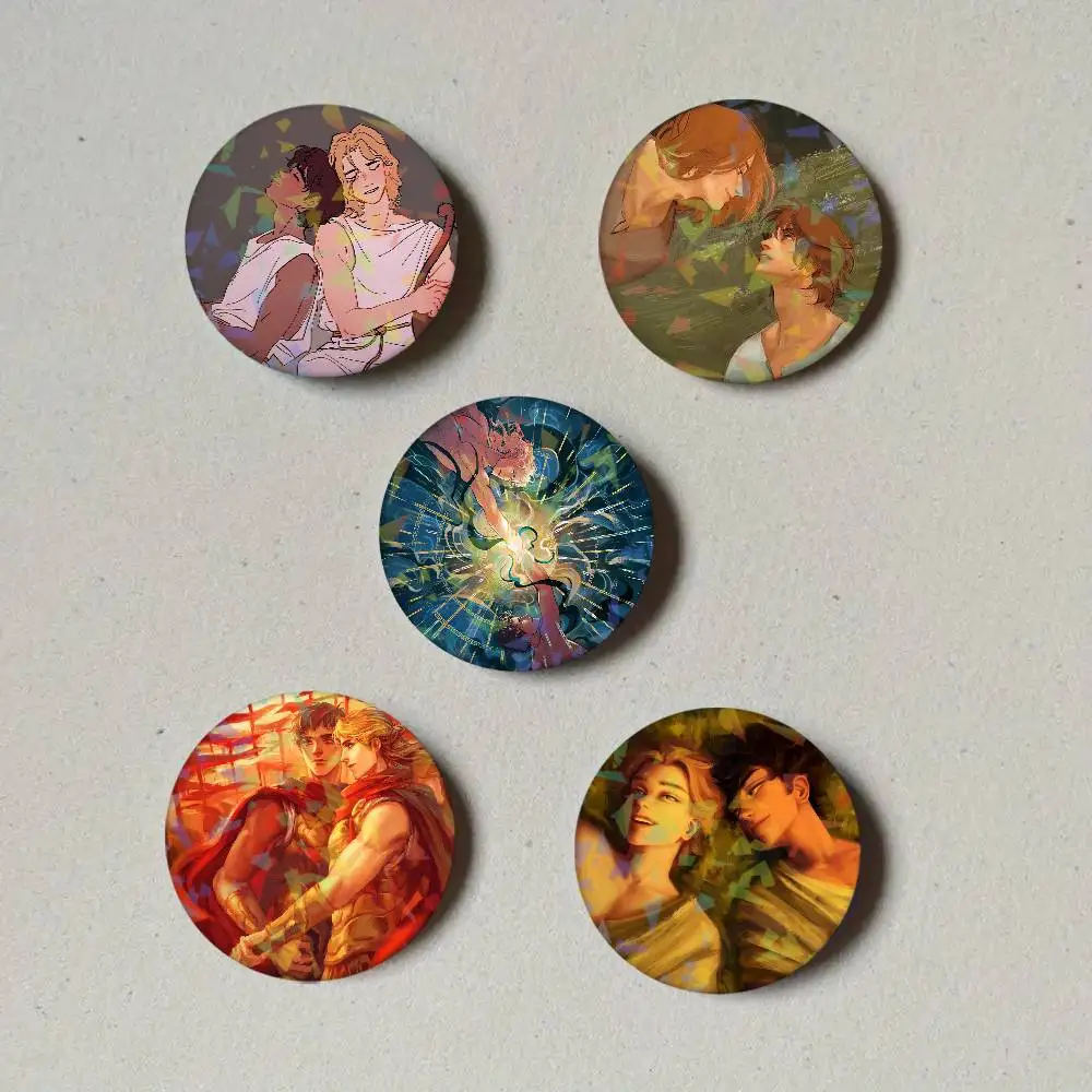 Book T-The Song of Achilles Round Exquisite Laser Badge Brooches Creative Pins For Clothes Hat Backpack Gift Accessories