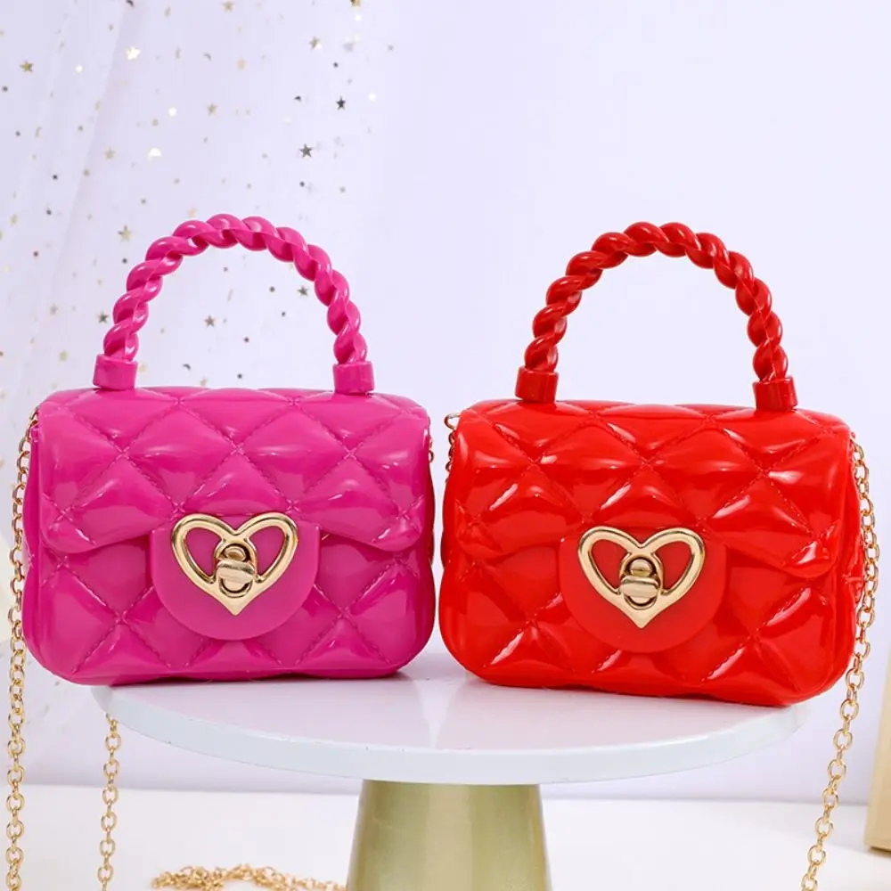 Fashion Kids PU Leather Crossbody Bags Girls Heart Shoulder Bags Children Mini Coin Purses Jelly Bag Kids Handbag Gifts - view 5