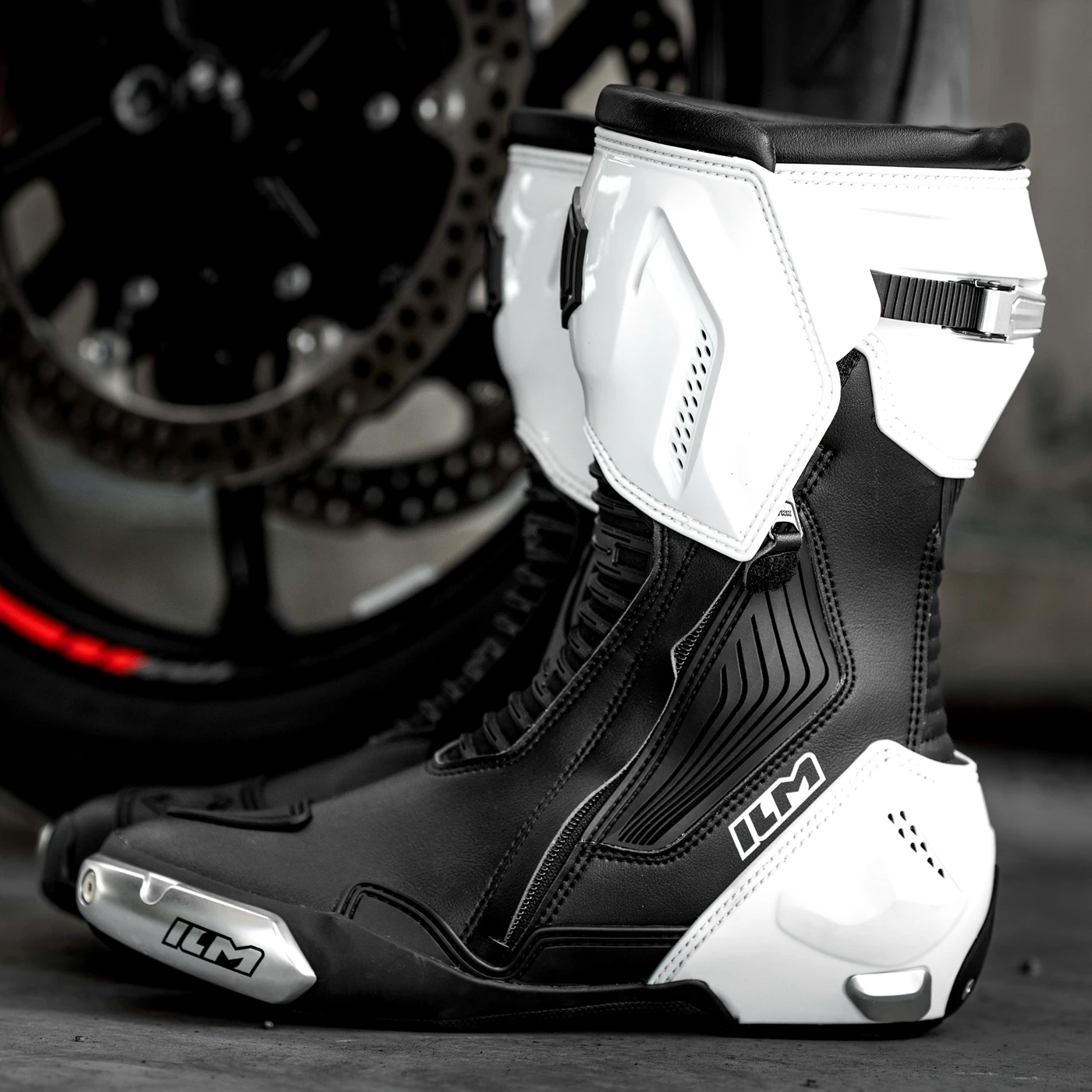 USA ILM Off-Road Motorcycle Botas Professional Track Riding Boots Cowhide Waterproof Racing Anti-Collision for Rally Race Shoe