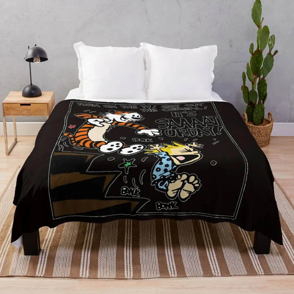 

Calvin and tiger Throw Blanket Summer Beddings Shaggy Soft Big Bed Fashionable Blankets