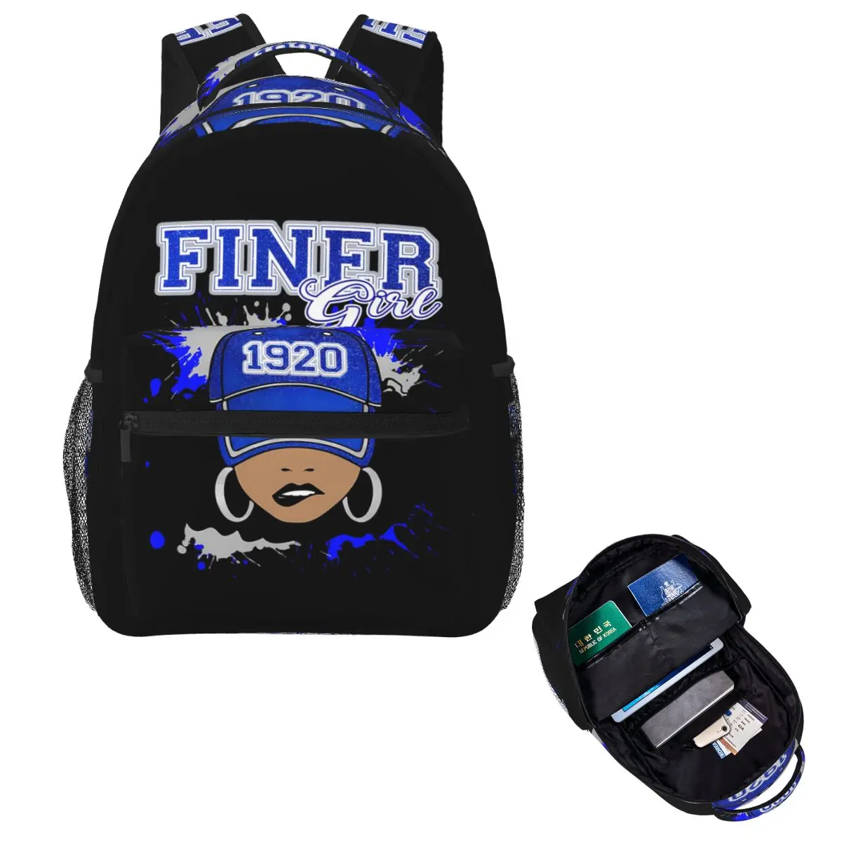 

Finer 1920 Zeta Beta Line Sisters S Student Backpack School Bag Hiking Travel Daypack Boys Girls Fashion Bookbag Shoulder Bags