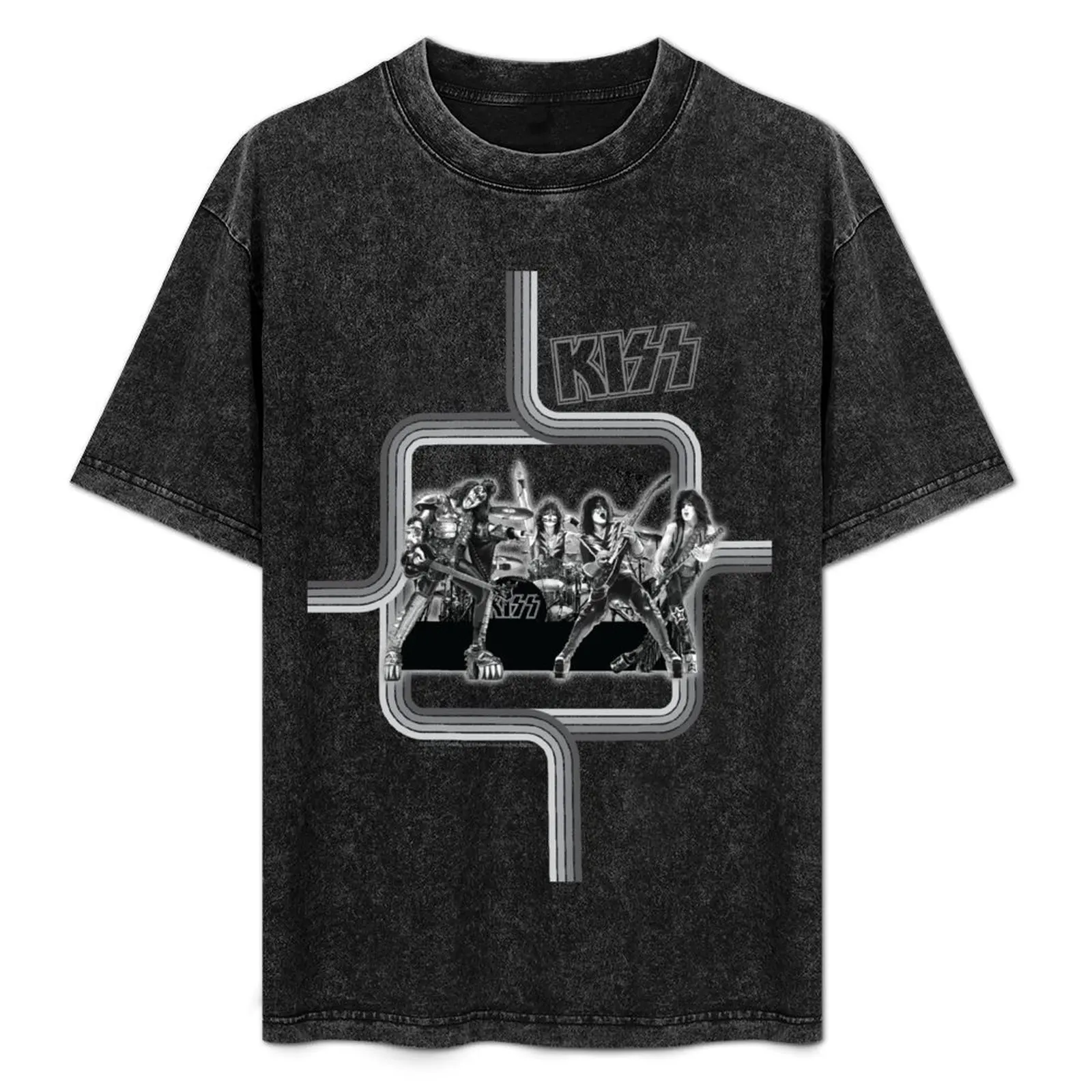 

Kiss - Retro Gray T-Shirt Lightweight Gym Training T-Shirt