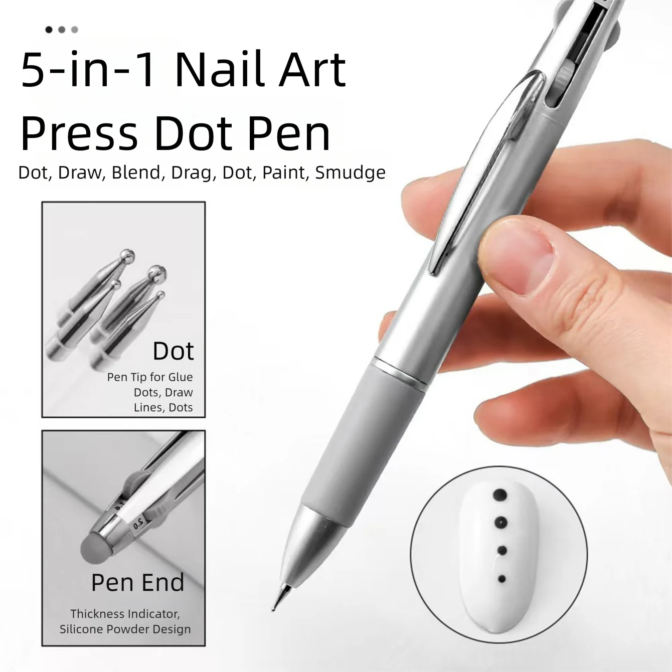 New 5 in 1 Nail Dotting Pen Nail Art Dotting Tools Nail Design Art Tip Dot Paint Manicure Kit for Dot Drawing Home Salon 2026