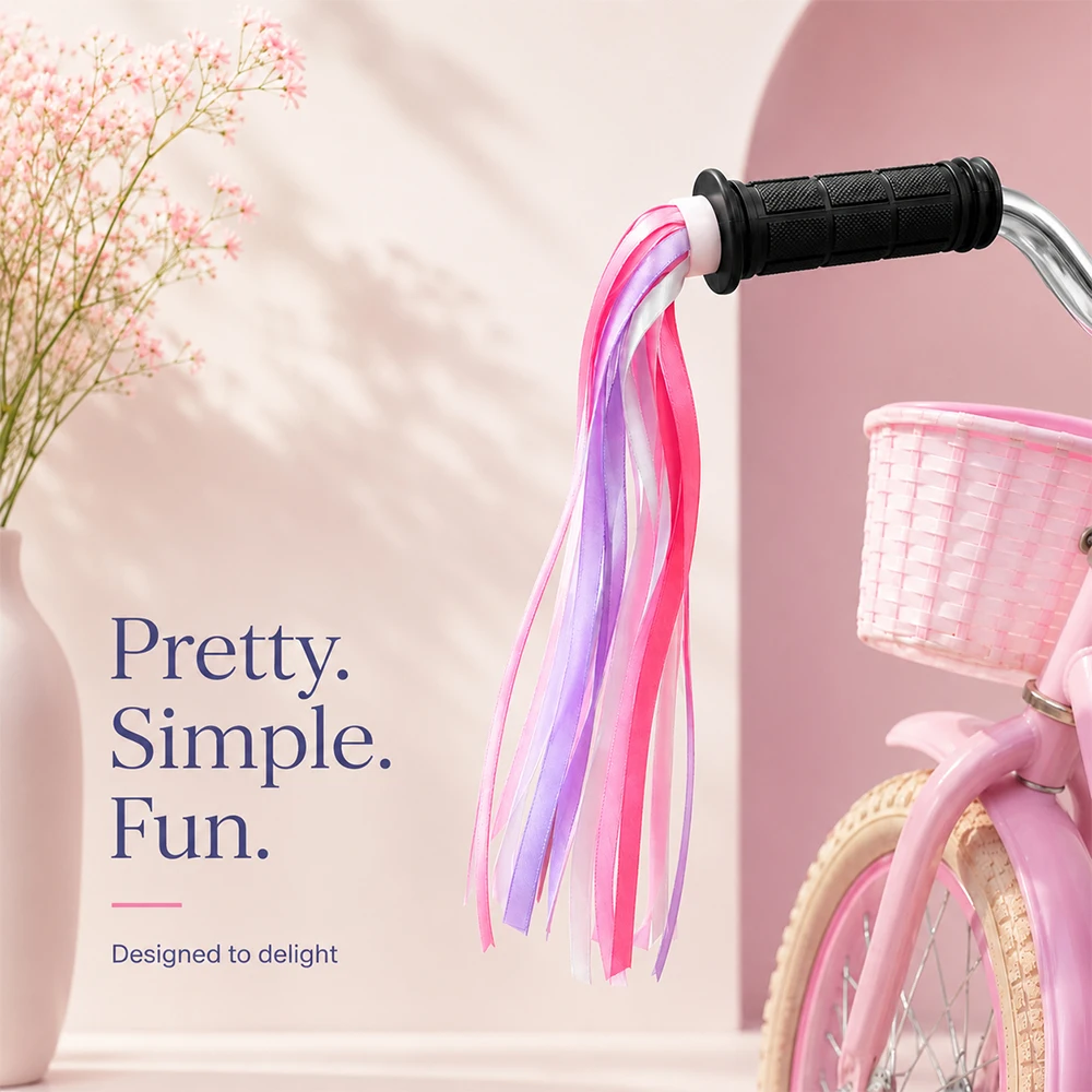 2 Pairs Kids Girls Boys Tricycle Bicycle Scooter Handlebar Tassels Streamers Outdoor Bike Decoration Cycling Accessories
