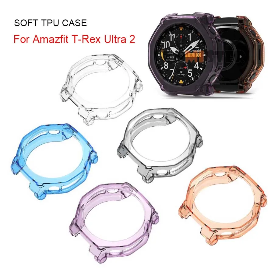 Capa Protetora de TPU Macio para Amazfit T-REX Ultra 2, Acessório Protetor para Smartwatch Amazfit T-REX Ultra 2