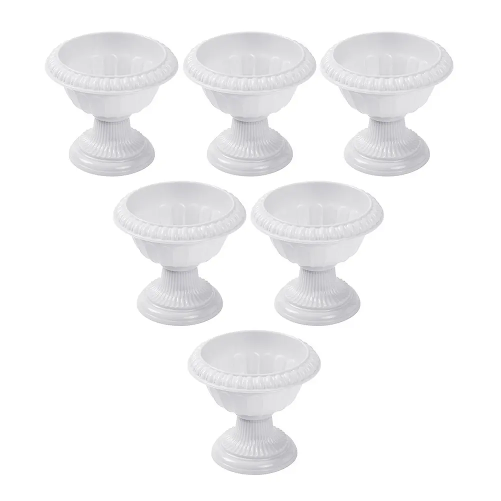 

6Pcs European Style Wedding Flower Pots Plastic Roman Planters Balcony Garden Decorative Flower Containers for Wedding