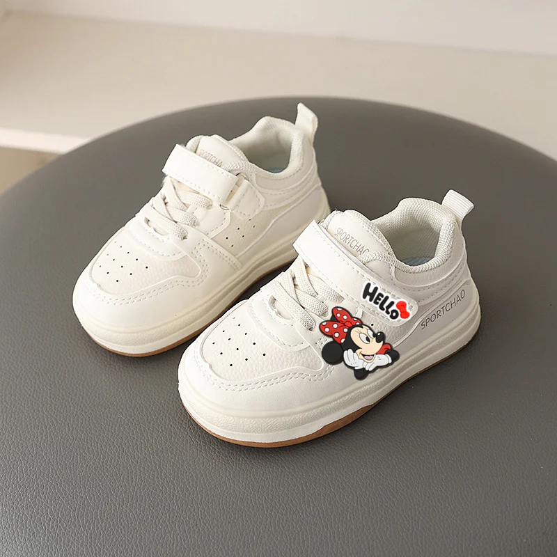 

Повседневная обувь с Микки Маусом, кроссовки для мальчиков, нескользящая обувь для маленьких девочек, теплая детская обувь для досок, весна-осень-зима