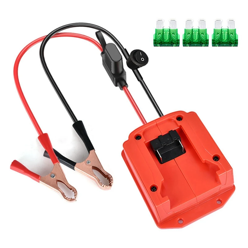 

18V Li-Ion Battery Car Jump Starter Adapter Car Jumper Cables Automotive Booster Cables With Fuse Switch