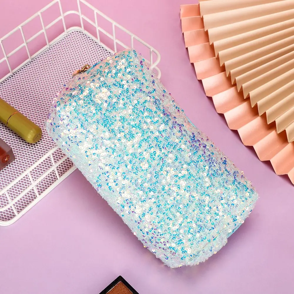 

High Quality Glitter Handbags Cosmetic Storage Zipper Pouch Makeup Bag Pen Bag
