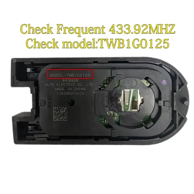 KEYECU Genuine OEM 2Button Smart Remote Proximity Key Fob 433MHz ID47 Chip for Toyota Rush Avanza 2018-2021 Uncut Right Blade