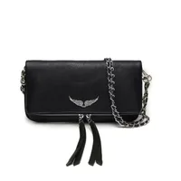 Bolso de hombro de moda para mujer, bolso cruzado retro de PU negro, diseño lujoso, bolso casual para mujer