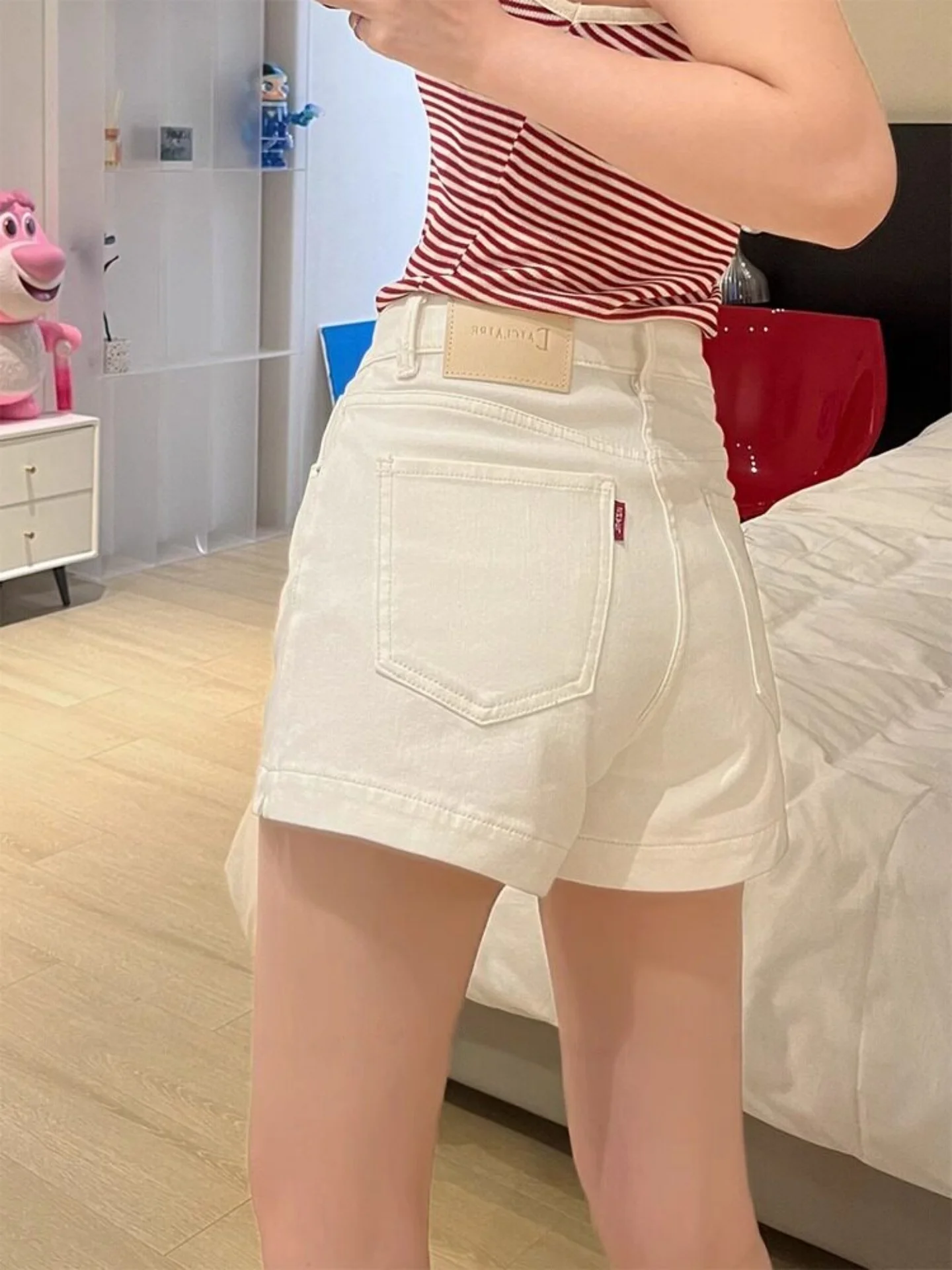 High Waist Short Shorts Women's Denim Split Thin Slimming A-Line Hot Pants Summer New Style Korean Version Casual Cotton Jeans