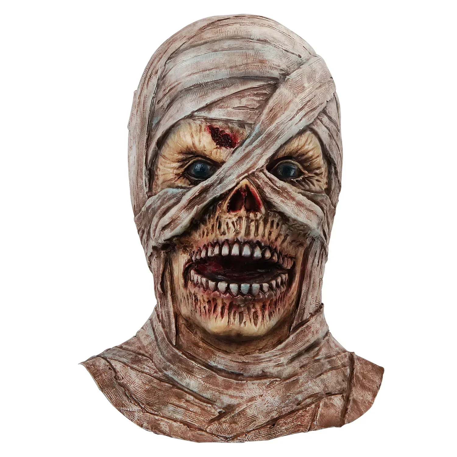

Cover Masque Halloween Horror Party Zombie Mummy Cos Props Egypt Mummy Headcover Cosplays Latex Horror Masque