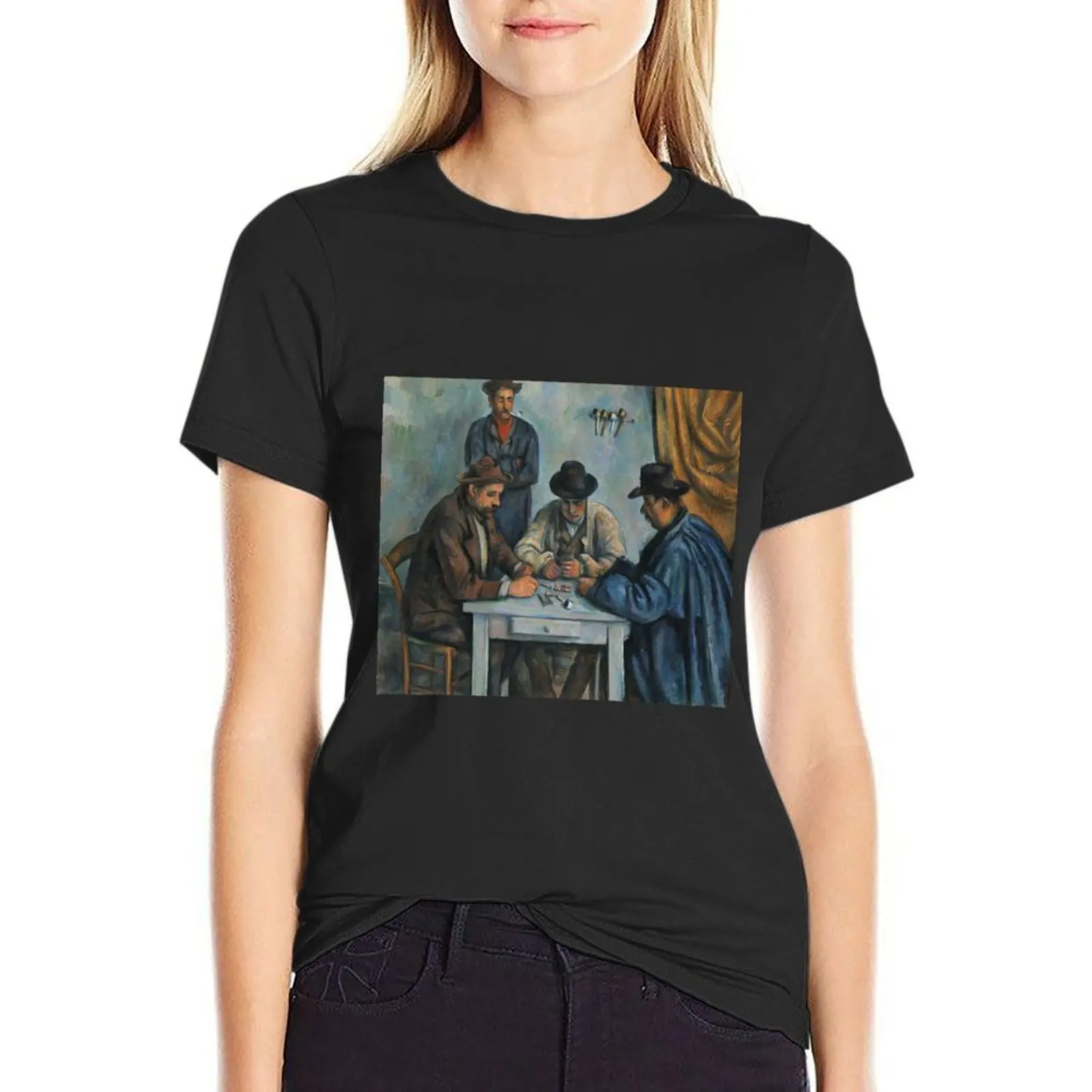 Paul Cézanne - The Card Players (1893) T-Shirt cute tops animal print shirts graphic tees western t-shirt dress for Women