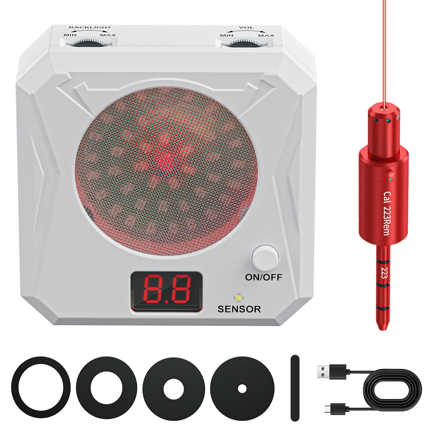 

223Rem Dual purpose Red Dot Trainer and Infrared Induction Electronic Laser Target Training Toy Equipment