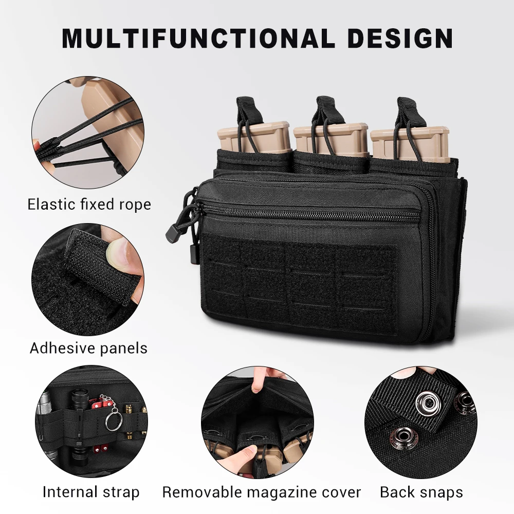Molle Magazintasche Dreifach-Magazinhalter Gewehr-Magazintasche EDC-Tasche Universeller Patronenhalter Jagdtasche für M4 M14 M16 AK AR – Detail 5