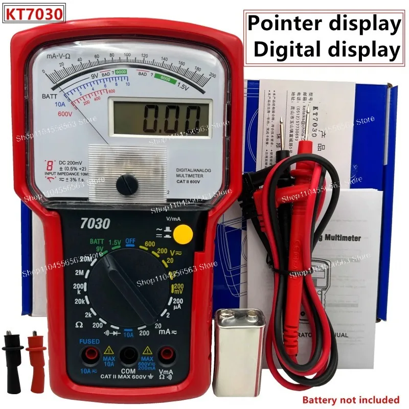 KT7030 High Precision Multimeter - Pointer & Digital Dual Display, Dual Purpose with Protective Cover