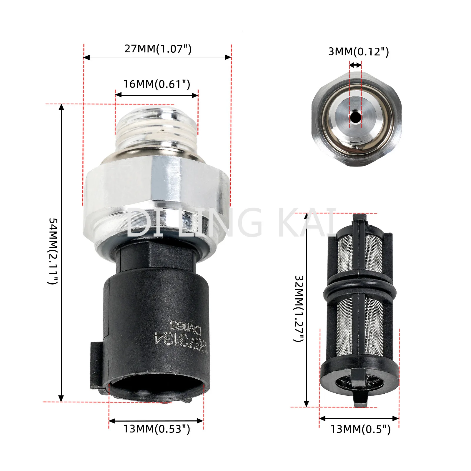 Automotive Oil Pressure Sensor Switch with Filter Screen 12673134 Suitable for Buick and Chevrolet Vehicles Auto Parts