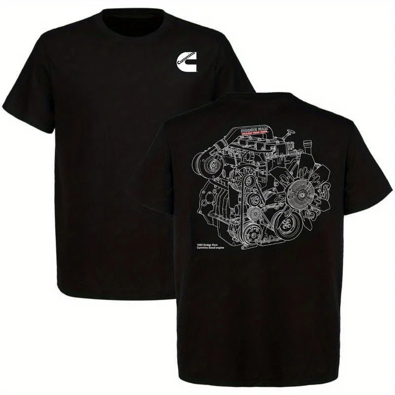 

Cummins 1.56 gallon 12V (6BT) engine T-shirt American mythical motorcycle engine owner T-shirt