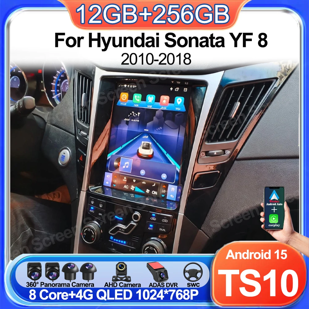 9.7 Inch Android 16 For Hyundai Sonata Yf 8 2010-2018 Carplay Autoradio Car Radio Multimedia Navigation GPS Player 2din 5g Wifi