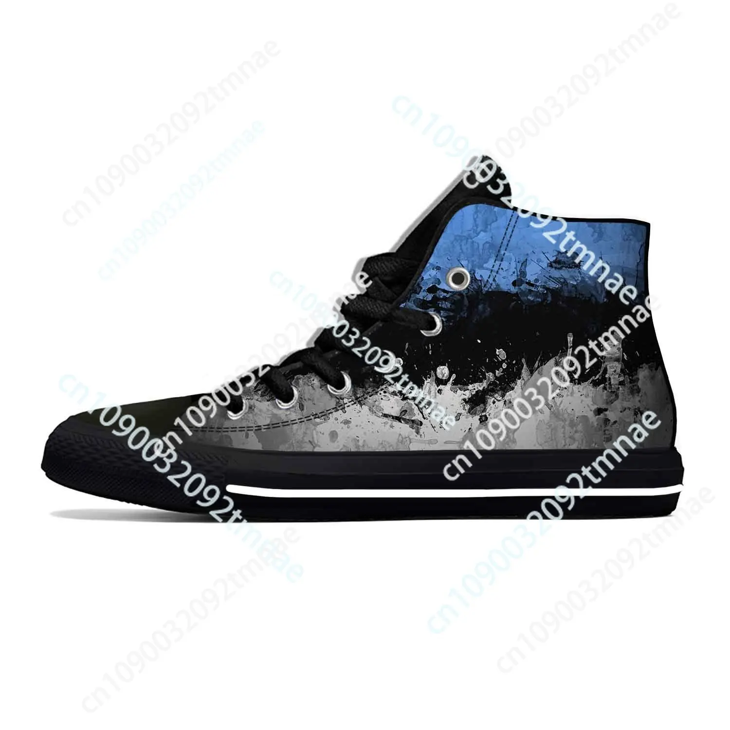 

Hot Estonia Estonian Flag Patriotic Pride Fashion Casual Cloth Shoes High Top Lightweight Breathable Custom Men Women Sneakers