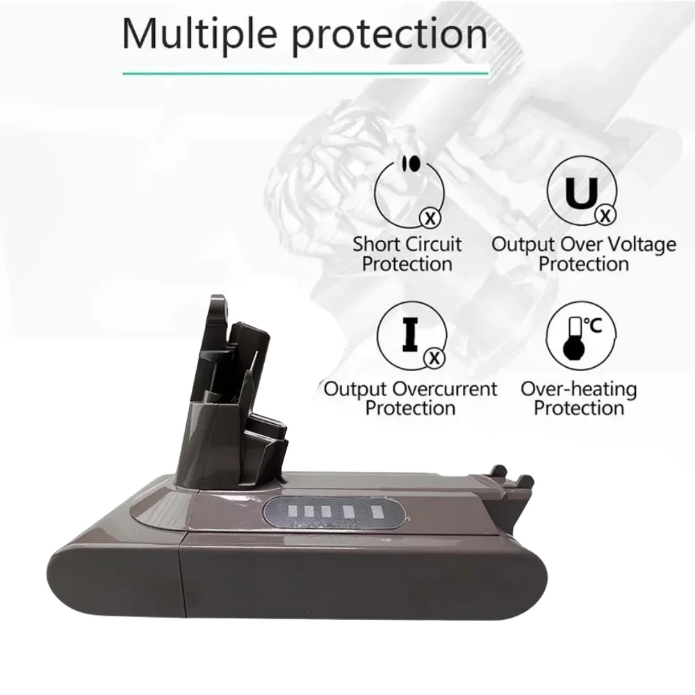for Dyson V10 25.2V 6000mAh  Replacement battery for Dyson V10 battery V10 Absolute Fluffy cyclone SV12 Battery