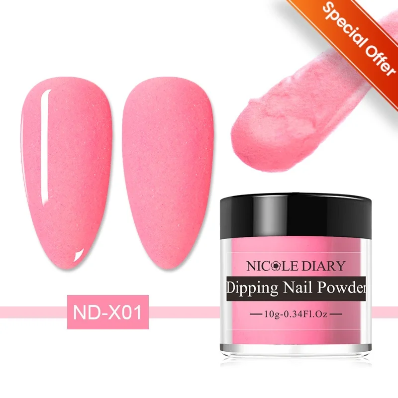 Nicole diário 10ml sistema de imersão em pó glitter camaleão brilhante decorações de arte de unhas para design de pontas de unhas