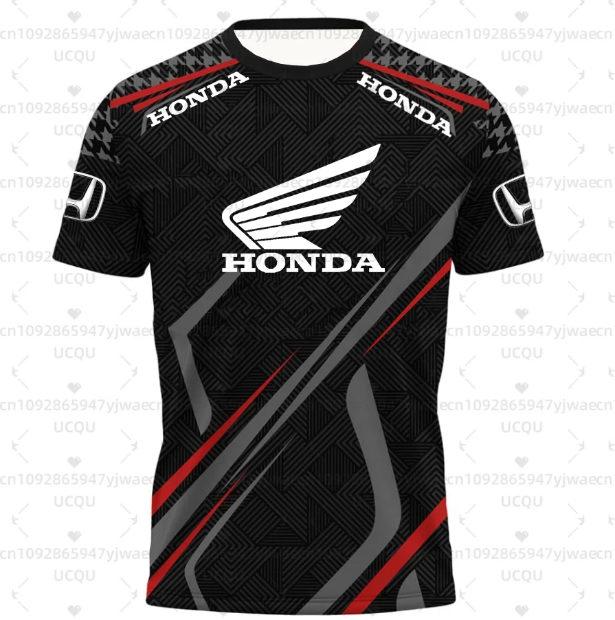 

Honda Quick Dry Racing Men Geometric 3D Print Motorcycle Biker Jersey Sportswear Short Sleeve Lightweight Outdoor T-shirt