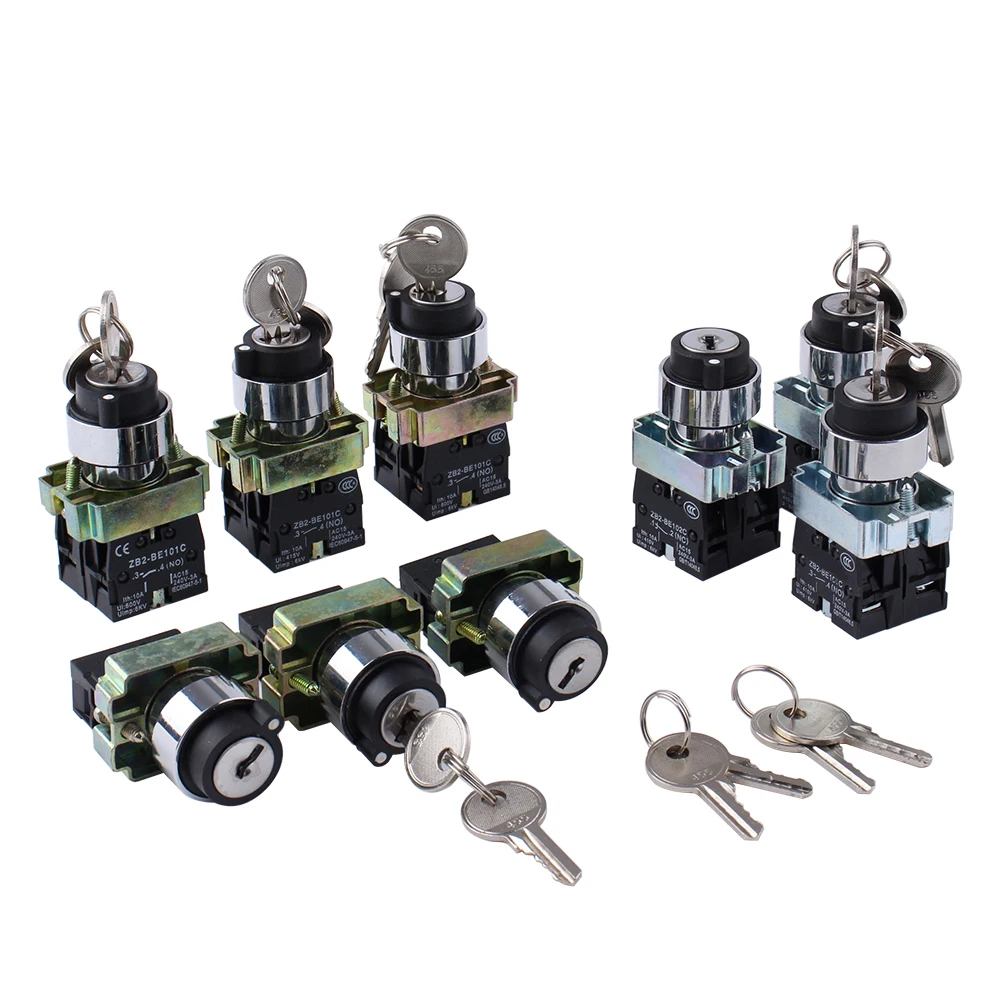 XB2-BG21 XB2-BG33 XB2-BG53 interruttore manopola di controllo chiave 1NO /2NO 2/3 posizioni autobloccante / ripristino automatico selettore Interruttore manopola 22mm
