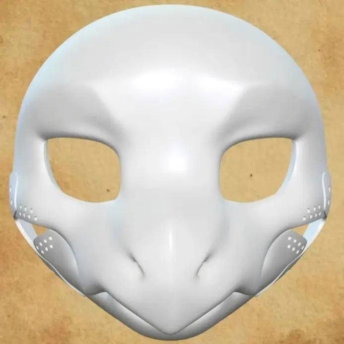 Base Mask 3D Printed Bird Dragon Movable Long Snout Kemono and American Style Skull Cute Canine Anime Accessories Cosplay Props