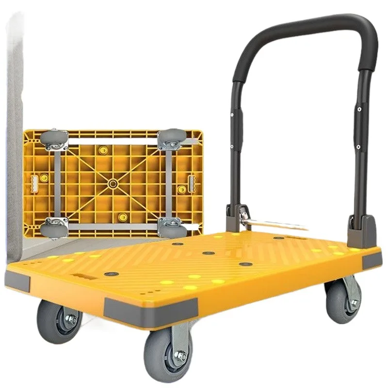 

Flat trolley, pull trolley Flat trolley, moving truck Home pulling cart, express handling folding silent