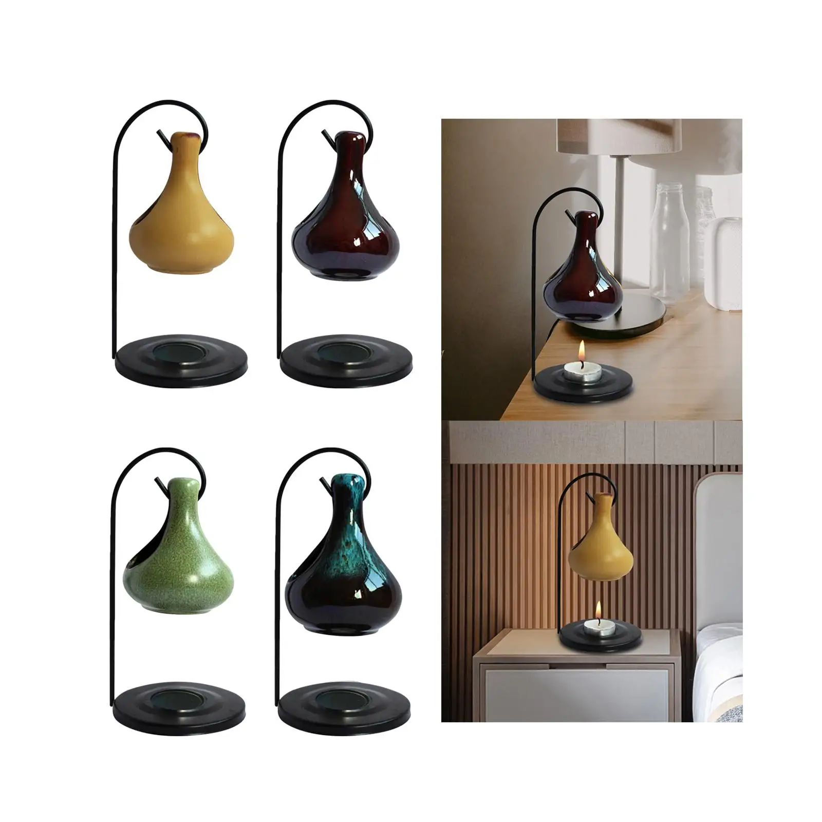 Essential Oil Burner Candle Stand Furnace Wax Melt Warmer Ceramic Tealight Candle Holder for Home Meditation Christmas Bedroom Essential Oil Burner Candle Stand Furnace Wax Melt Warmer Ceramic Tealight Candle Holder for Home Meditation Christmas Bedroom